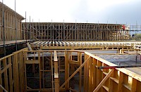 Eric Gray Resource Centre timber frame under construction